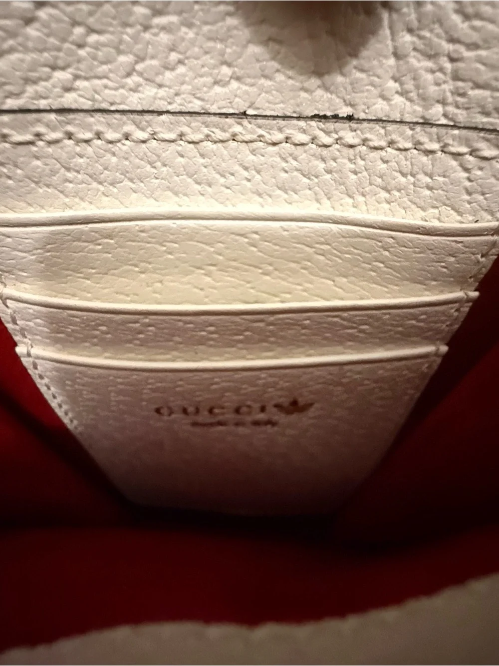Authentic Gucci Adidas Red & White Logo Crossbody Phone Trefoil Red & Purse - Picture 8 of 14